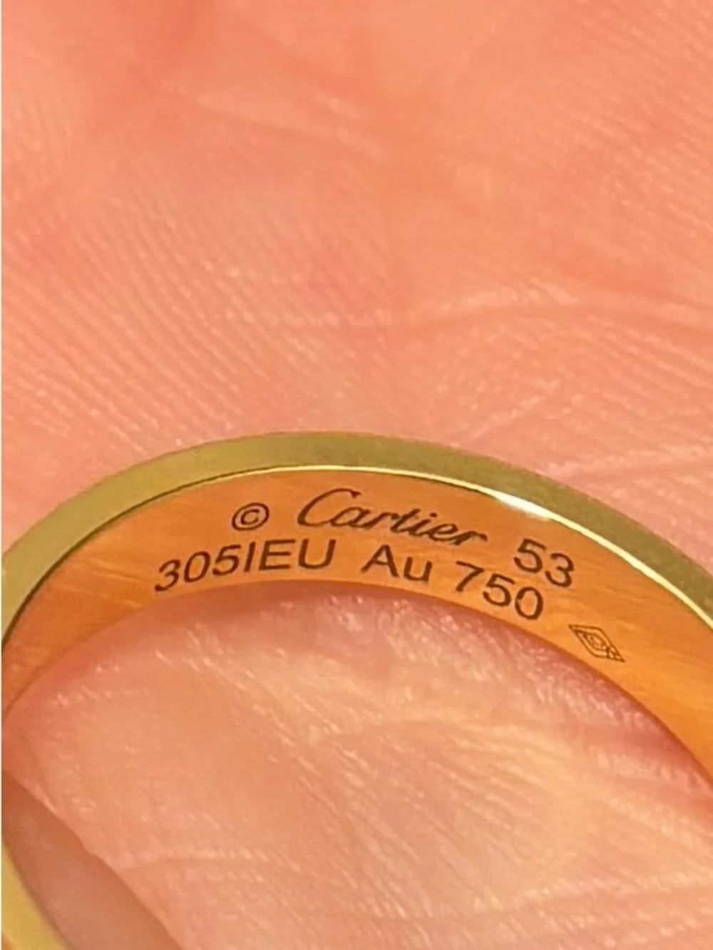 Cartier Yellow Gold Love Ring, Small, Size 53, with Screw Motif